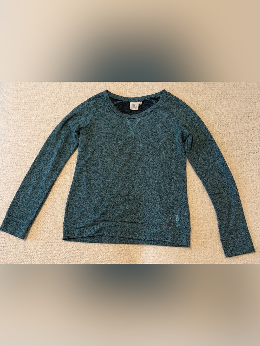 Rip Curl Gracie Pullover Fleece Sweatshirt Teal Heather Green Size M